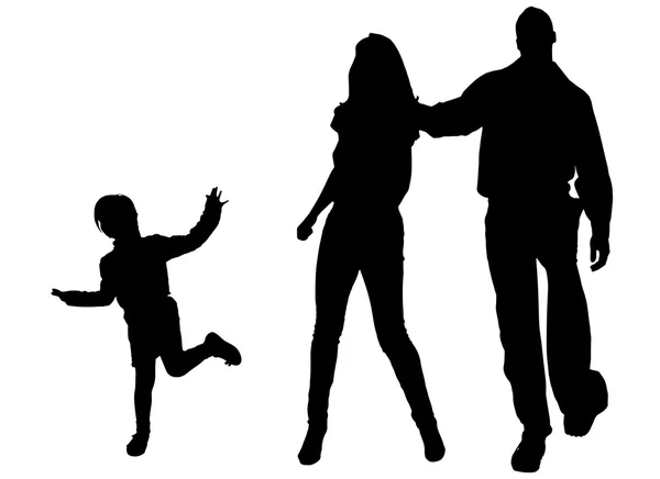 Vector silhouette of family. — Stock Vector