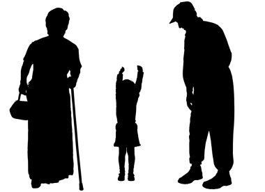 vector silhouet van familie.