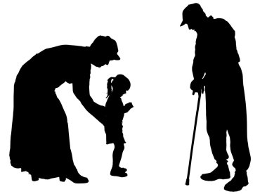 vector silhouet van familie.