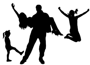 vector silhouet van familie.