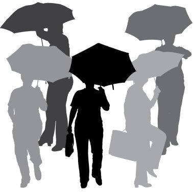 iş kadını siluet vektör.