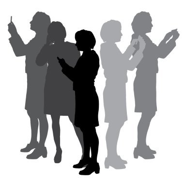 iş kadını siluet vektör.