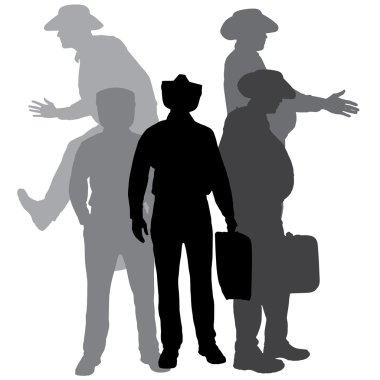 işadamı siluet vektör.