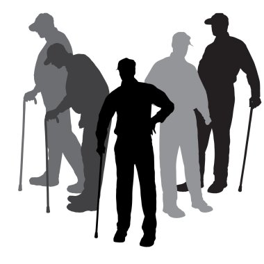 Eski insanların siluet vektör.