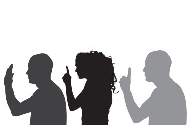 insanların siluet vektör.