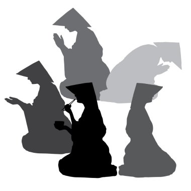 Çinli siluet vektör.