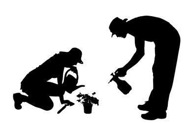 bir bahçıvan siluet vektör.