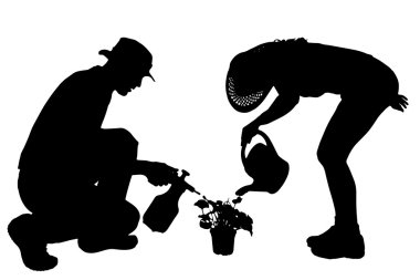 bir bahçıvan siluet vektör.