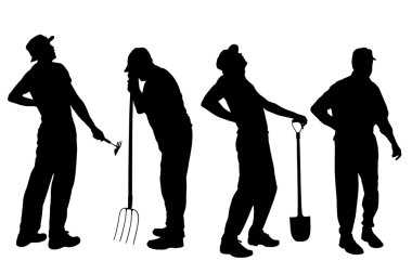 bir bahçıvan siluet vektör.