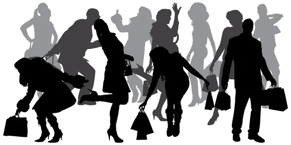 Vector silhouette of a people. — Stock Vector