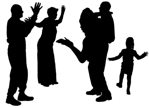 Silhouette vectorielle de la famille . — Image vectorielle