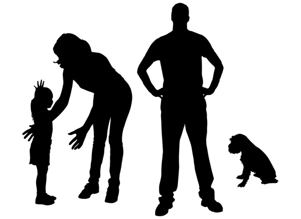 Vector silhouette of family. — Stock Vector