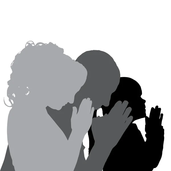 Vector silhouette of family. — Stock Vector