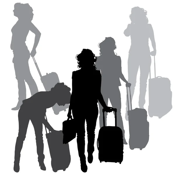 Vector silhouette of business people. — Stock Vector