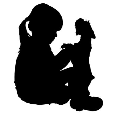 vektör çocuk silüeti. 