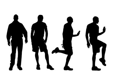 insanların siluet vektör.