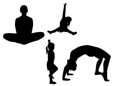 bir çocuğu olan bir kadın silueti vektör.