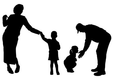 vector silhouet van familie. 