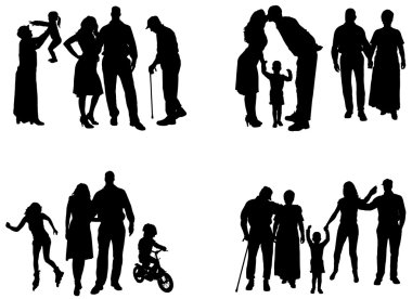 vector silhouet van familie.