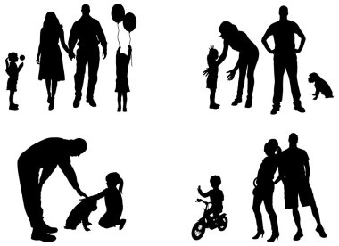vector silhouet van familie.