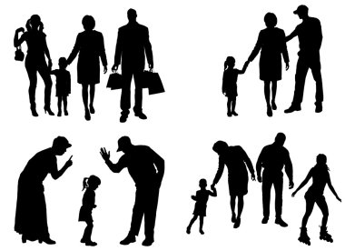 vector silhouet van familie.