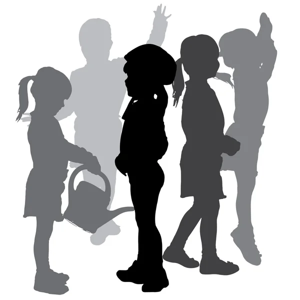 Vector silhouette of girl. — Stock Vector