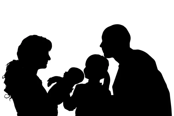 Silhouette vectorielle de la famille . — Image vectorielle