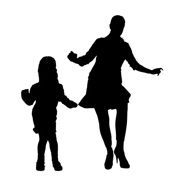 Vector silhouet van familie. — Stockvector