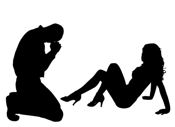 Silhouette vettoriali di donne sexy . — Vettoriale Stock