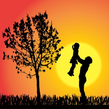 vector silhouet van familie.