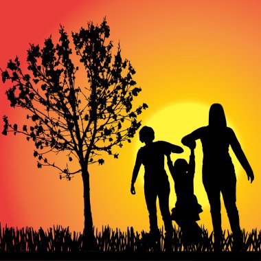 vector silhouet van familie.