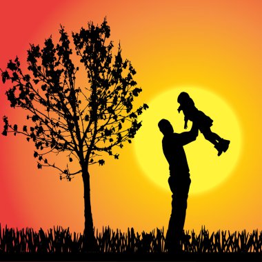 vector silhouet van familie.