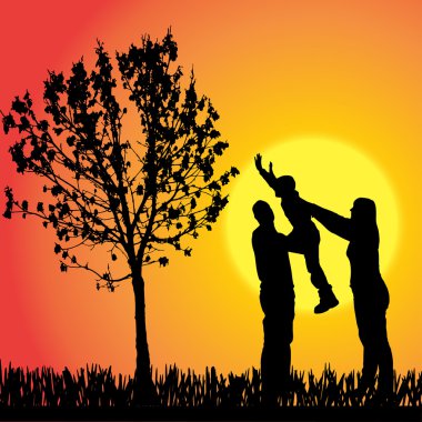 vector silhouet van familie.