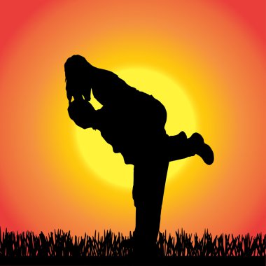 insanların siluet vektör.