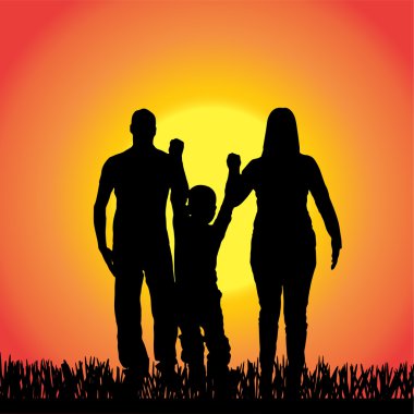 vector silhouet van familie.