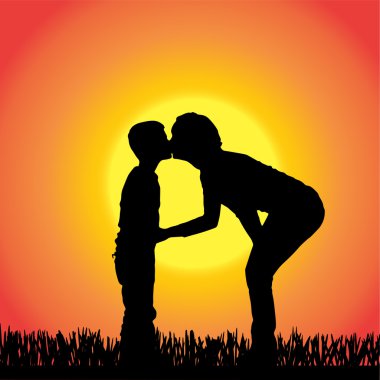 vector silhouet van familie.