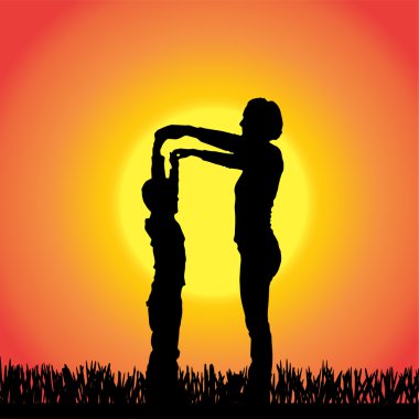 vector silhouet van familie.