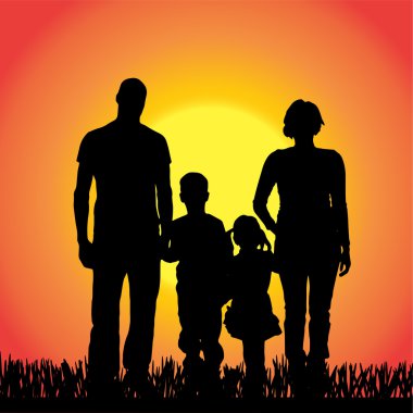 vector silhouet van familie.