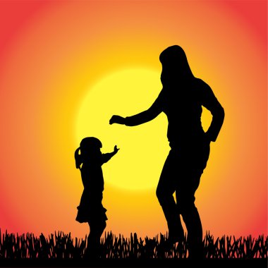 vector silhouet van familie.
