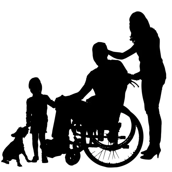 Vector silhouet van familie. — Stockvector