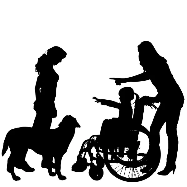 Vector silhouet van familie. — Stockvector