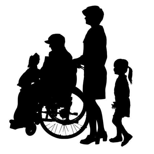 Vector silhouette of family. — Stock Vector