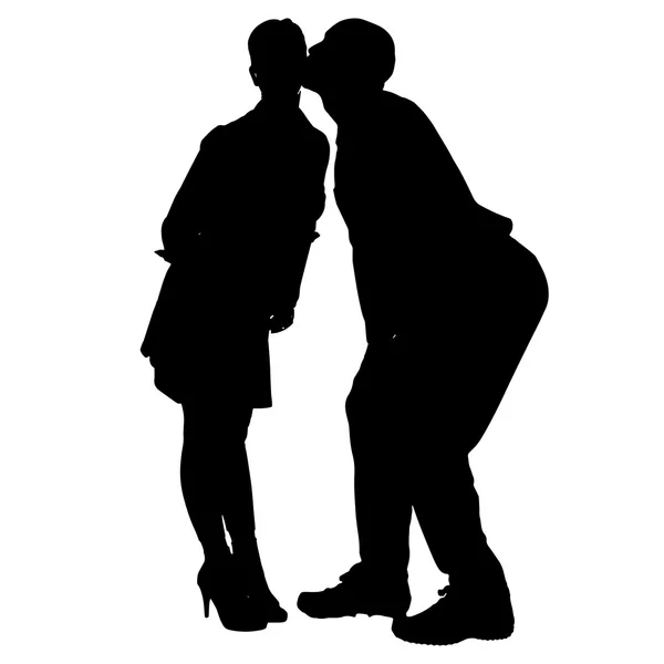 Vector silhouette of a couple. — Stock Vector