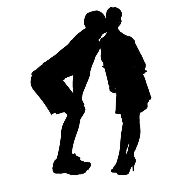 Vector silhouette of a couple. — Stock Vector