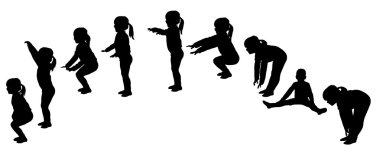 küçük kızın siluet vektör.