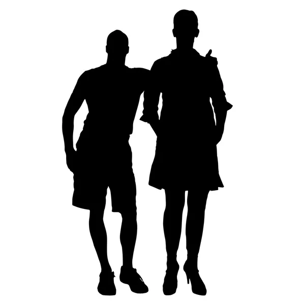 Silhouette vectorielle d'un couple . — Image vectorielle