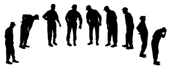 Vector silhouette of old people.