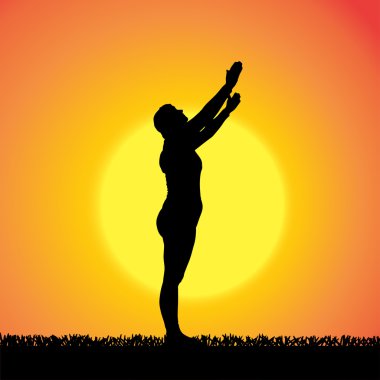 kadın silüeti vektör.