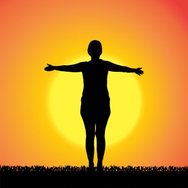 kadın silüeti vektör.