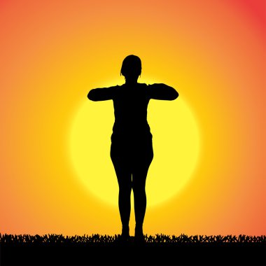 kadın silüeti vektör.